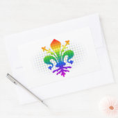 Rainbow Fleur-de-lis Rechthoekige Sticker (Envelop)