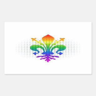 Rainbow Fleur-de-lis Rechthoekige Sticker