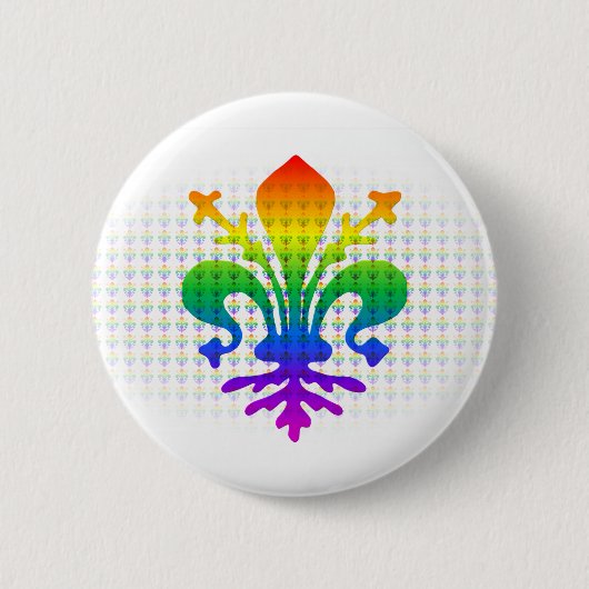 Rainbow Fleur-de-lis Ronde Button 5,7 Cm (Voorkant)