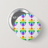 Rainbow Fleur-de-lis Ronde Button 5,7 Cm (Voorkant /achterkant)