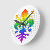 Rainbow Fleur-de-lis Ronde Klok (Hoek)