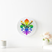 Rainbow Fleur-de-lis Ronde Klok (Huis)