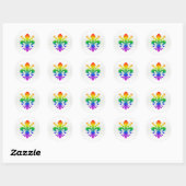 Rainbow Fleur-de-lis Ronde Sticker (Vel)