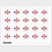 Rainbow Fleur de Lis Ronde Sticker (Vel)