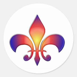 Rainbow Fleur de Lis Ronde Sticker