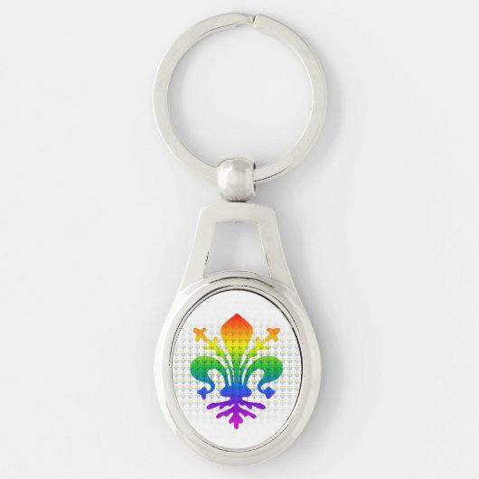 Rainbow Fleur-de-lis Sleutelhanger (Voorkant)