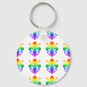 Rainbow Fleur-de-lis Sleutelhanger (Voorkant)