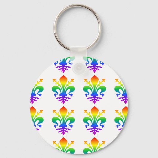 Rainbow Fleur-de-lis Sleutelhanger (Voorkant)