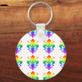 Rainbow Fleur-de-lis Sleutelhanger (Voorkant)