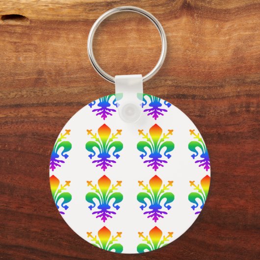 Rainbow Fleur-de-lis Sleutelhanger (Voorkant)