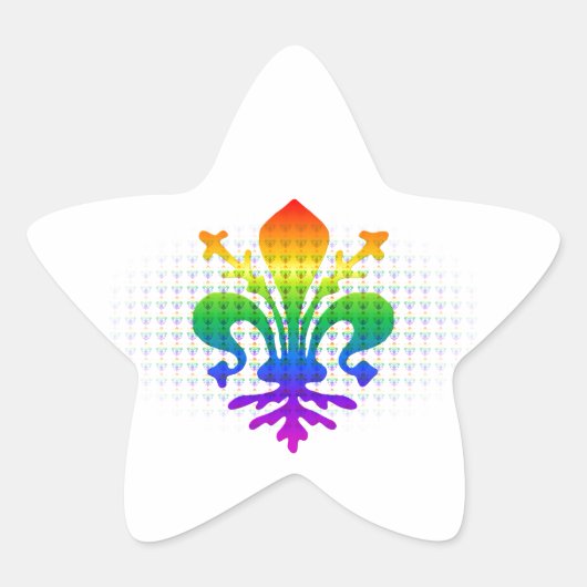 Rainbow Fleur-de-lis Ster Sticker (Voorkant)
