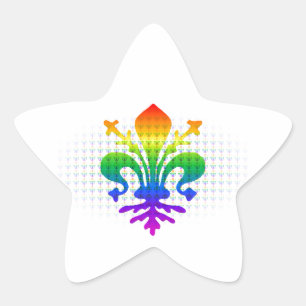 Rainbow Fleur-de-lis Ster Sticker
