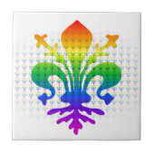 Rainbow Fleur-de-lis Tegeltje (Voorkant)