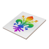 Rainbow Fleur-de-lis Tegeltje (Zijkant)