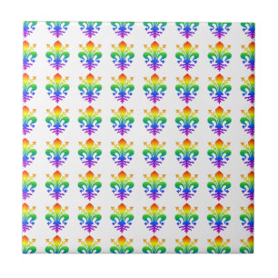Rainbow Fleur-de-lis Tegeltje