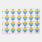 Rainbow Fleur-de-lis Theedoek (Horizontaal)