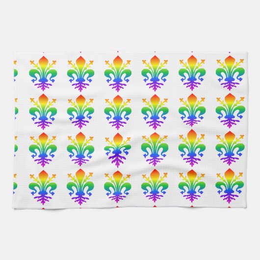 Rainbow Fleur-de-lis Theedoek (Horizontaal)
