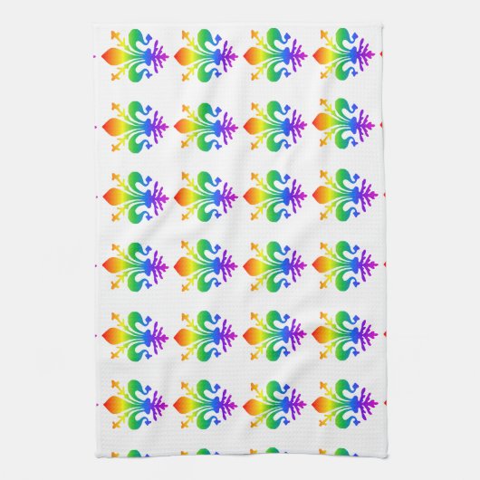 Rainbow Fleur-de-lis Theedoek (Verticaal)