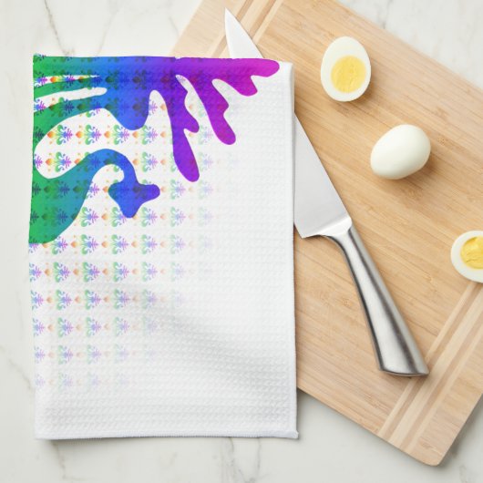 Rainbow Fleur-de-lis Theedoek (Quarter Fold)