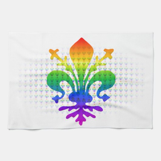Rainbow Fleur-de-lis Theedoek (Horizontaal)