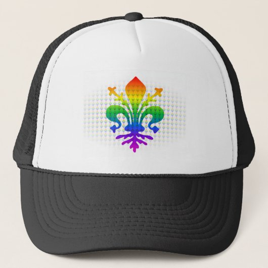 Rainbow Fleur-de-lis Trucker Pet (Voorkant)
