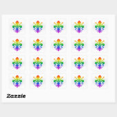 Rainbow Fleur-de-lis Vierkante Sticker (Vel)