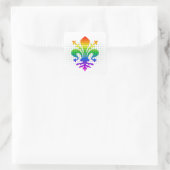 Rainbow Fleur-de-lis Vierkante Sticker (Tas)