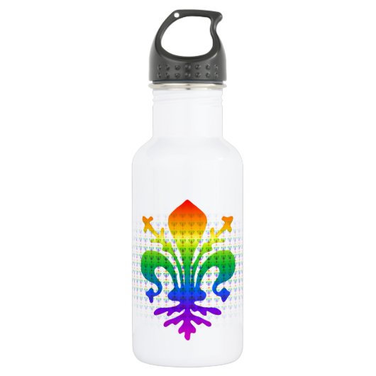 Rainbow Fleur-de-lis Waterfles (Voorkant)