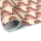 Rainbow Floral Baby shower Geslacht Neutraal Meisj Cadeaupapier (Rol Hoek)
