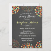 Rainbow Floral Chalkboard Baby shower Uitnodiging (Voorkant)