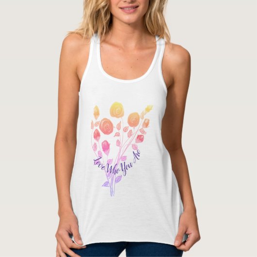 Rainbow Floral Designer Tanktop (Voorkant)