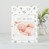 Rainbow Floral Foto Baby Boy Aankondiging (Staand voorkant)