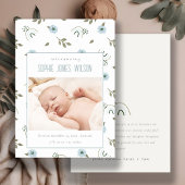 Rainbow Floral Foto Baby Boy Aankondiging