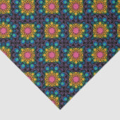 Rainbow Floral Fountain Mandala Art Deco Fans Tissuepapier (Detail)