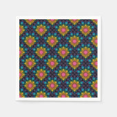 Rainbow Floral Fountain Mandala Art Deco Scallop Servet (Voorkant)