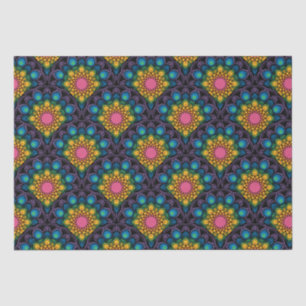 Rainbow Floral Fountain Mandala Art Deco Scallop Tissuepapier