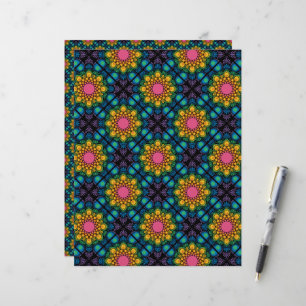 Rainbow Floral Fountain Mandala Diamond Tegel