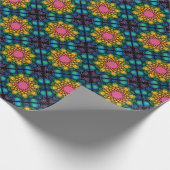 Rainbow Floral Fountain Mandala Diamond Tegel Cadeaupapier (Hoek)