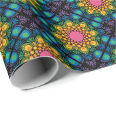 Rainbow Floral Fountain Mandala Diamond Tegel Cadeaupapier (Rol Hoek)