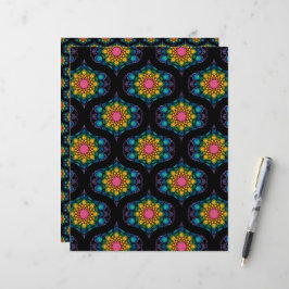 Rainbow Floral Fountain Mandala jaren 70 Retro Oge