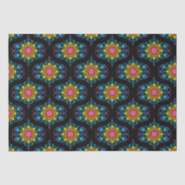Rainbow Floral Fountain Mandala jaren 70 Retro Oge Tissuepapier