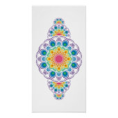 Rainbow Floral Fountain Sierstip Mandala Perfect Poster (Voorkant)