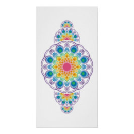 Rainbow Floral Fountain Sierstip Mandala Perfect Poster