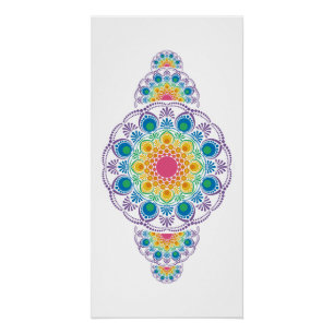 Rainbow Floral Fountain Sierstip Mandala Perfect Poster