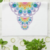 Rainbow Floral Fountain Sierstip Mandala Theedoek (Gevouwen)