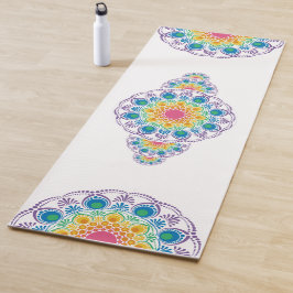 Rainbow Floral Fountain Sierstip Mandala Yogamat