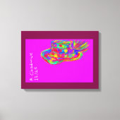 Rainbow Floral Fur Feathered Hat Canvas Afdruk (Voorkant)