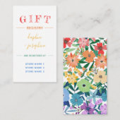 Rainbow Floral Gay Wedding Gift Registry Informatiekaartje (Voorkant / Achterkant)