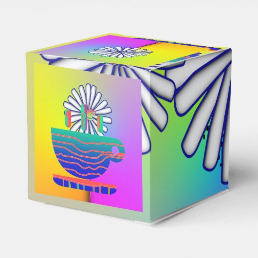 Rainbow Floral Gift Square Bedankdoosjes (Achterkant)