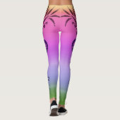Rainbow Floral Ink Design Leggings (Achterkant)